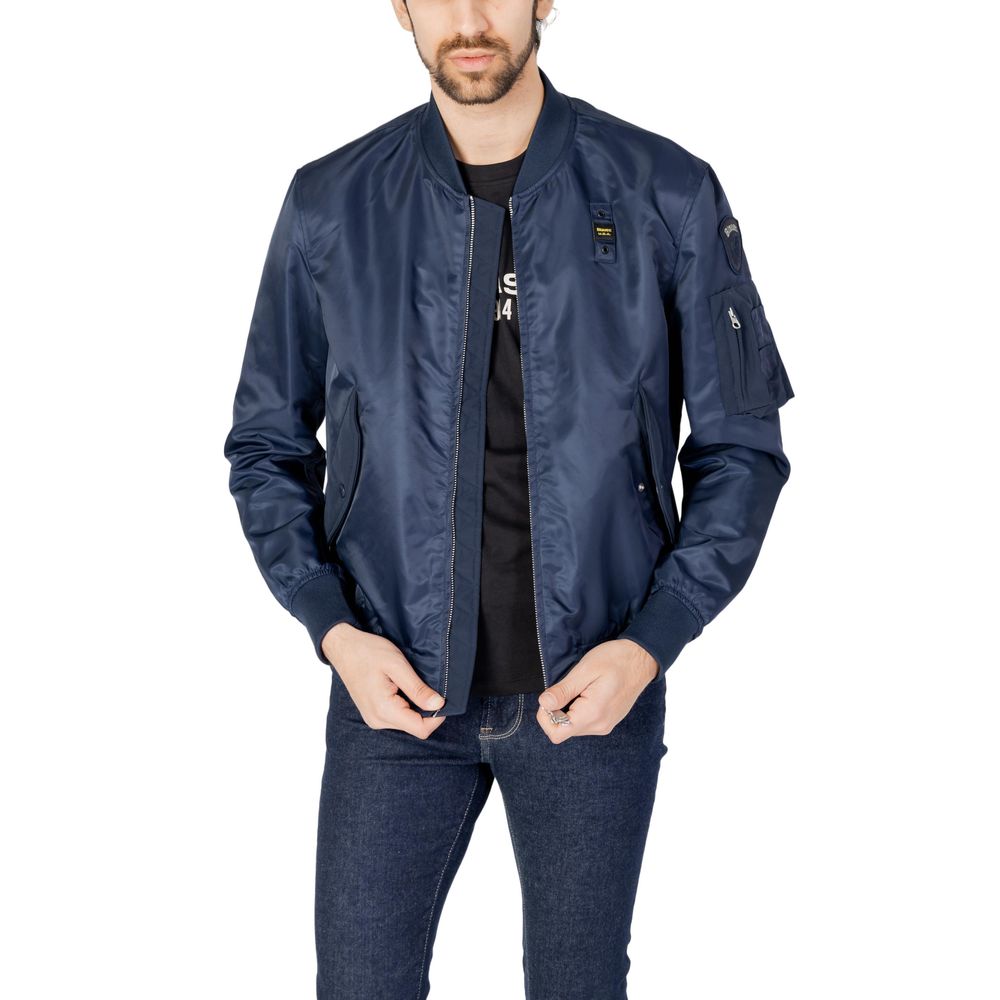 Blauer Blaue Polyamid-Jacke