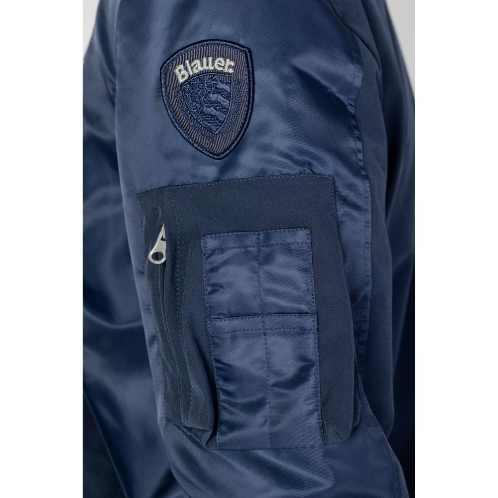 Blauer Blaue Polyamid-Jacke