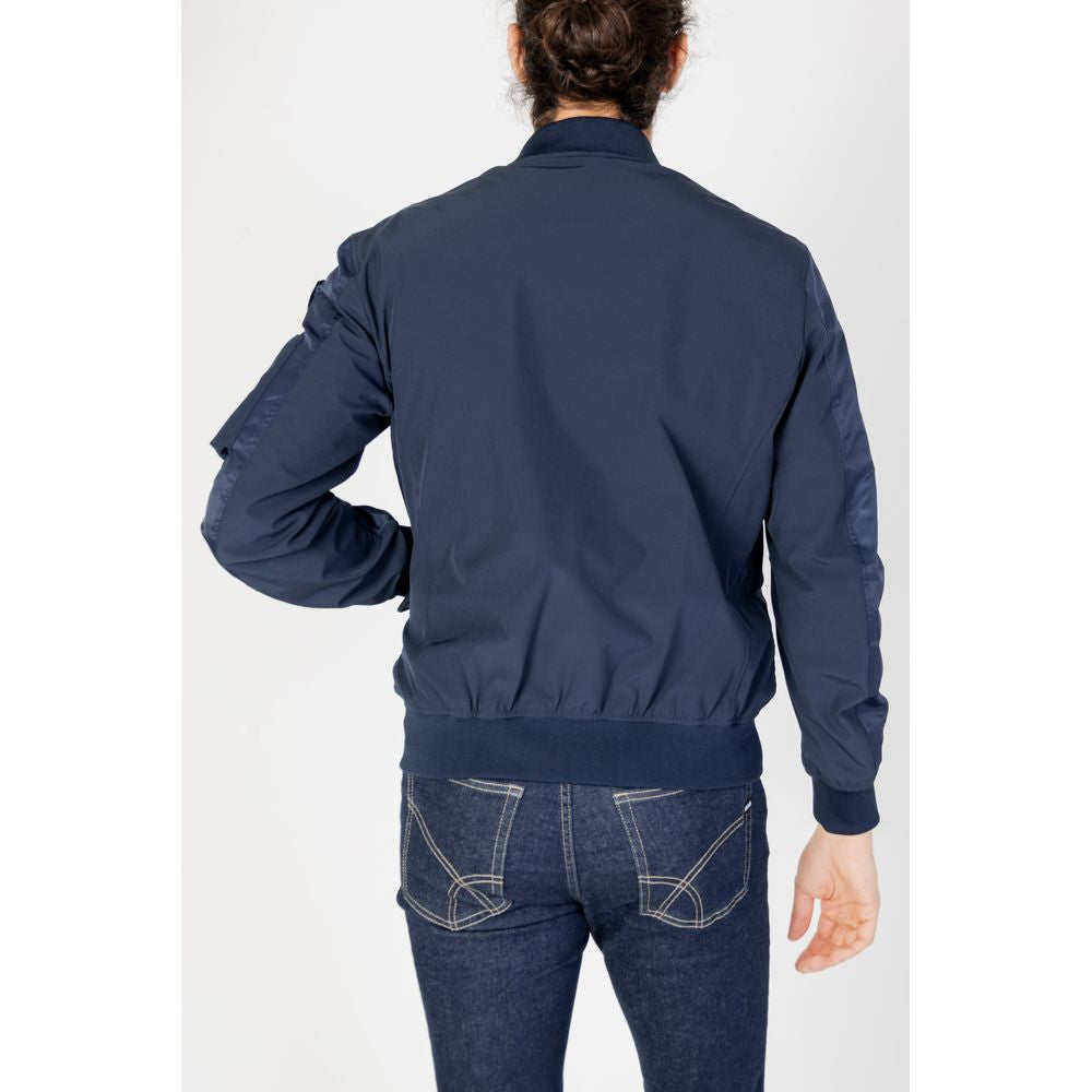 Blauer Blaue Polyamid-Jacke