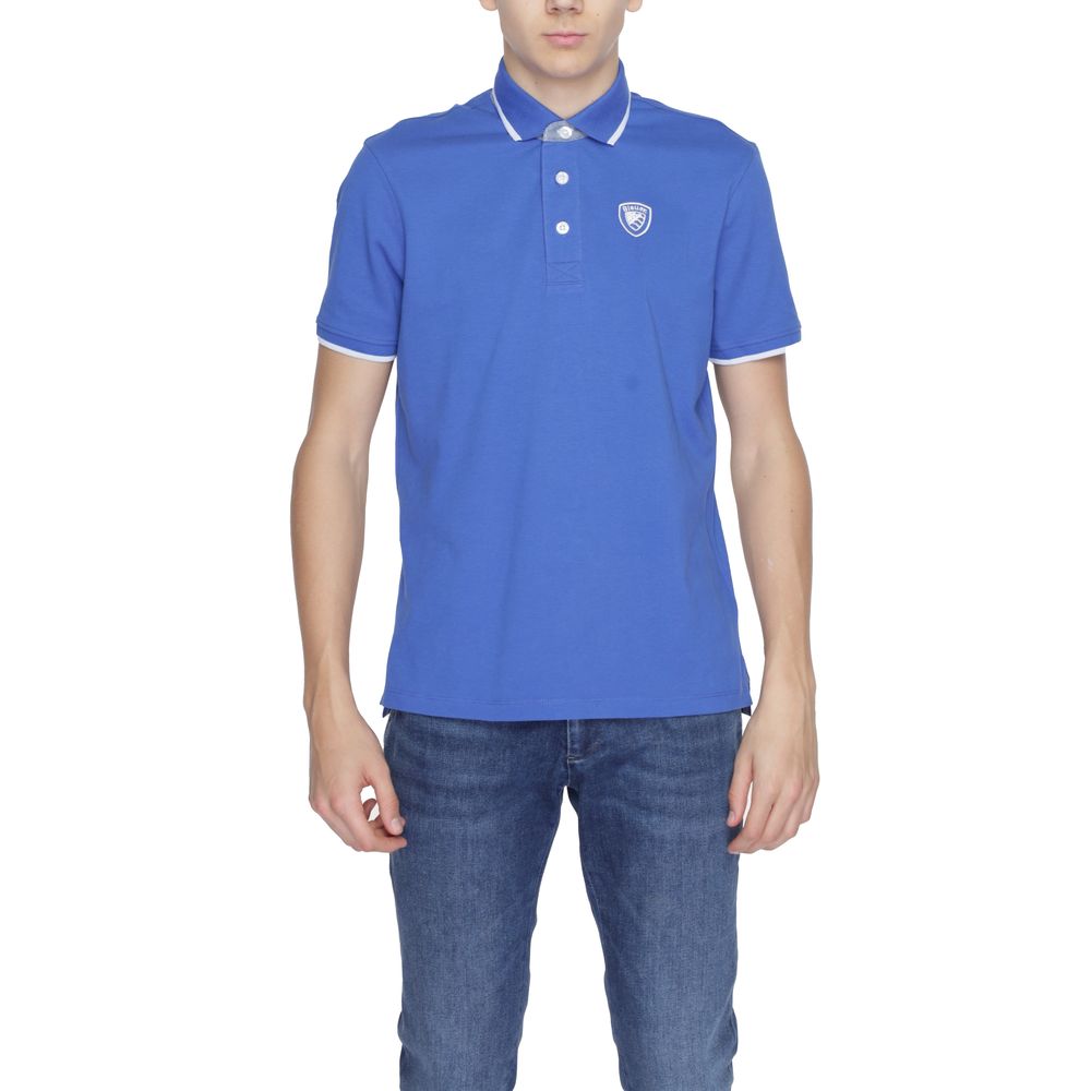 Blauer Blaues Baumwoll-Poloshirt