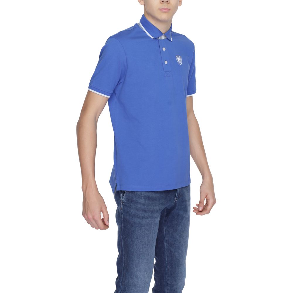 Blauer Blaues Baumwoll-Poloshirt