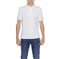 Load image into Gallery viewer, Blauer Cremefarbenes Baumwoll-Poloshirt
