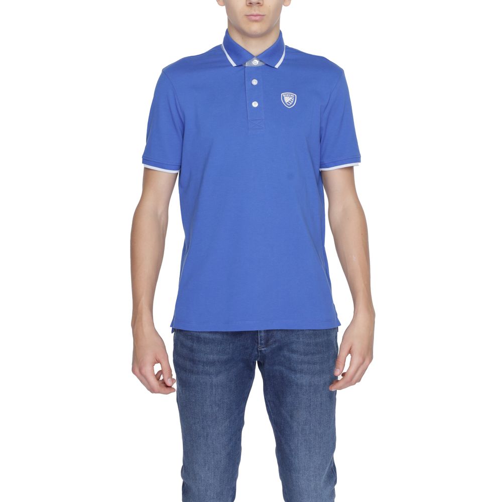 Blauer Blaues Baumwoll-Poloshirt