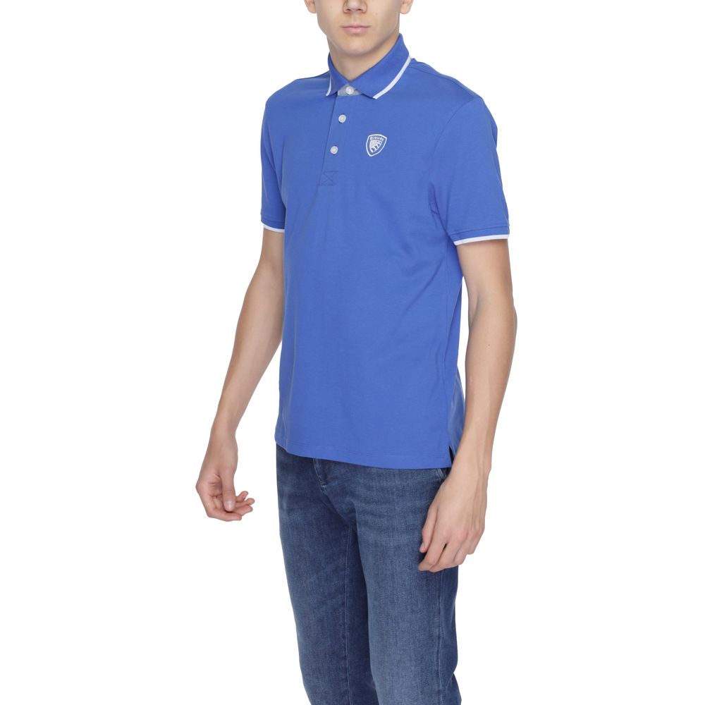 Blauer Blaues Baumwoll-Poloshirt