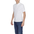 Load image into Gallery viewer, Blauer Cremefarbenes Baumwoll-Poloshirt
