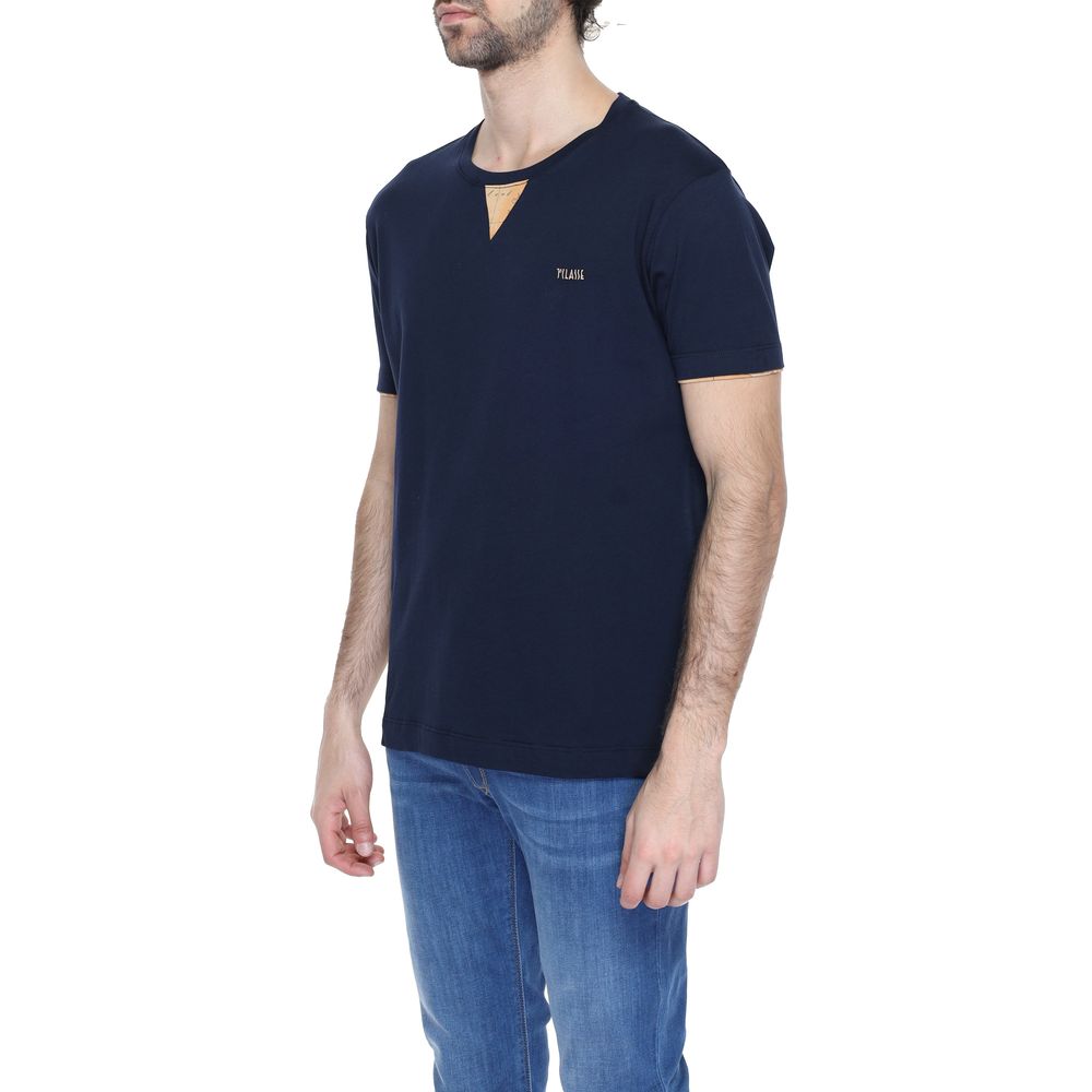 Alviero Martini Prima Classe T-Shirt aus blauer Baumwolle