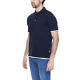 Load image into Gallery viewer, Hamaki-Ho Blaues Baumwoll-Poloshirt
