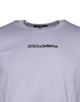 Bild in Galerie-Betrachter laden, Dolce & Gabbana White Logo Print Cotton Crew Neck T-shirt
