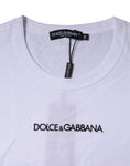 Bild in Galerie-Betrachter laden, Dolce & Gabbana White Logo Print Cotton Crew Neck T-shirt
