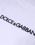 Bild in Galerie-Betrachter laden, Dolce & Gabbana White Logo Print Cotton Crew Neck T-shirt
