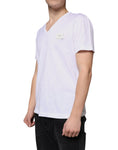 Bild in Galerie-Betrachter laden, Dolce & Gabbana White Logo Cotton V-neck Short Sleeve T-shirt
