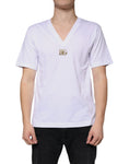 Bild in Galerie-Betrachter laden, Dolce & Gabbana White Logo Cotton Vneck Short Sleeve T-shirt
