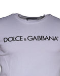 Bild in Galerie-Betrachter laden, Dolce & Gabbana White Logo Print Cotton Crew Neck T-shirt
