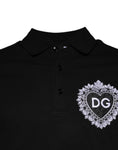 Bild in Galerie-Betrachter laden, Dolce & Gabbana Black DG Heart Cotton Collared Polo T-shirt
