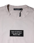 Bild in Galerie-Betrachter laden, Dolce & Gabbana Beige Logo Cotton Blend Crew Neck T-shirt
