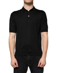 Bild in Galerie-Betrachter laden, Dolce & Gabbana Black Silk Short Sleeves Men Polo T-shirt
