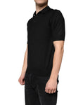 Bild in Galerie-Betrachter laden, Dolce & Gabbana Black Silk Short Sleeves Men Polo T-shirt
