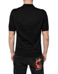 Bild in Galerie-Betrachter laden, Dolce & Gabbana Black Silk Short Sleeves Men Polo T-shirt
