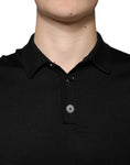 Bild in Galerie-Betrachter laden, Dolce & Gabbana Black Silk Short Sleeves Men Polo T-shirt
