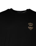 Bild in Galerie-Betrachter laden, Dolce & Gabbana Black Bee Crown Cotton Crew Neck T-shirt
