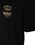 Bild in Galerie-Betrachter laden, Dolce & Gabbana Black Bee Crown Cotton Crew Neck T-shirt
