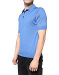 Bild in Galerie-Betrachter laden, Dolce & Gabbana Blue Cashmere Short Sleeves Men Polo T-shirt
