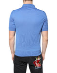 Bild in Galerie-Betrachter laden, Dolce & Gabbana Blue Cashmere Short Sleeves Men Polo T-shirt
