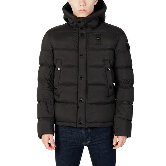 Blauer Schwarze Polyamid-Jacke