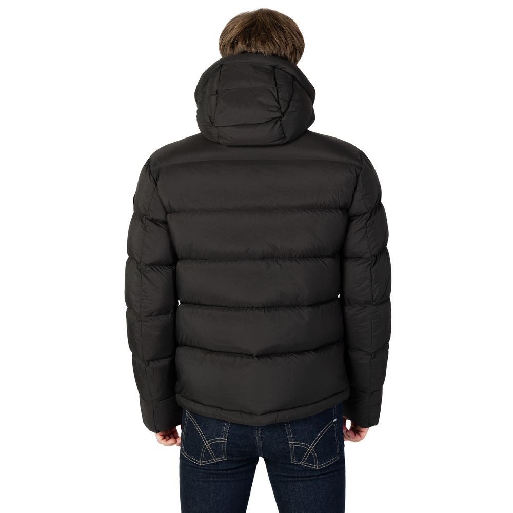 Blauer Schwarze Polyamid-Jacke