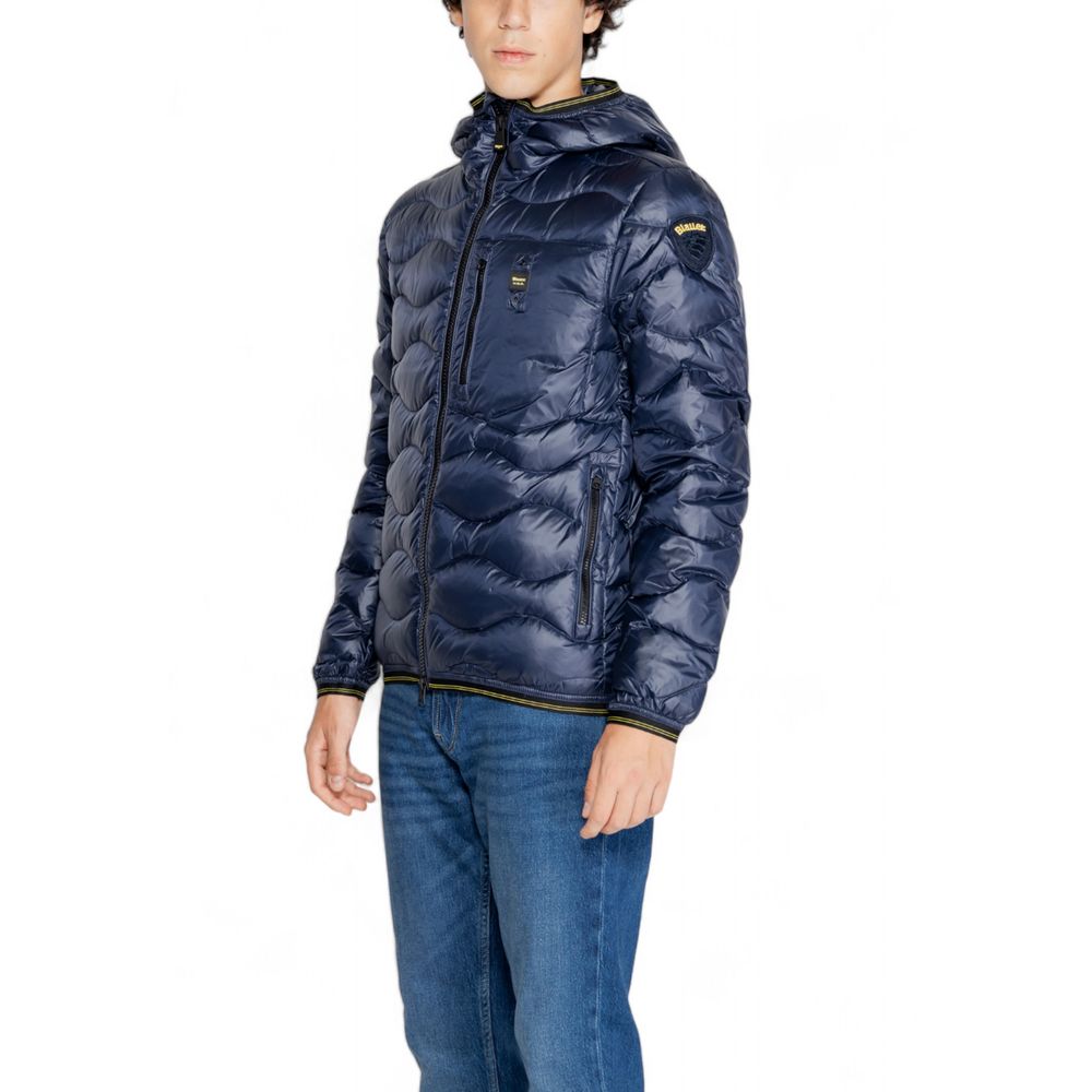 Blauer Blaue Polyamid-Jacke