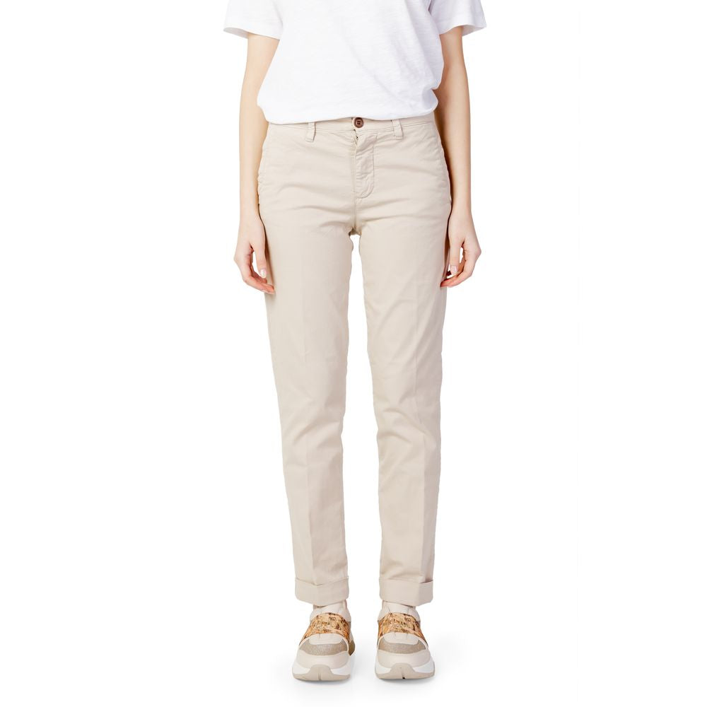 Blauer Beige Baumwolljeans & Hose