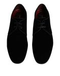 Bild in Galerie-Betrachter laden, Dolce & Gabbana Black Velvet Leather Lace Up Derby Shoes
