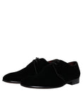 Bild in Galerie-Betrachter laden, Dolce & Gabbana Black Velvet Leather Lace Up Derby Shoes
