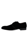 Bild in Galerie-Betrachter laden, Dolce & Gabbana Black Velvet Leather Lace Up Derby Shoes
