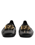 Resmi galeri görüntüleyiciye yükleyin, Dolce & Gabbana Black Leather DG Logo Loafer Men Dress Shoes
