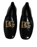 Resmi galeri görüntüleyiciye yükleyin, Dolce & Gabbana Black Leather DG Logo Loafer Men Dress Shoes
