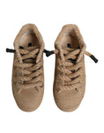 Bild in Galerie-Betrachter laden, Dolce & Gabbana Brown Jute Fabric Low Top Men Sneakers Shoes
