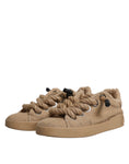 Bild in Galerie-Betrachter laden, Dolce & Gabbana Brown Jute Fabric Low Top Men Sneakers Shoes
