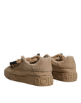 Bild in Galerie-Betrachter laden, Dolce & Gabbana Brown Jute Fabric Low Top Men Sneakers Shoes
