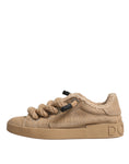 Bild in Galerie-Betrachter laden, Dolce & Gabbana Brown Jute Fabric Low Top Men Sneakers Shoes
