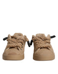 Bild in Galerie-Betrachter laden, Dolce & Gabbana Brown Jute Fabric Low Top Men Sneakers Shoes
