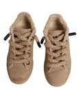 Bild in Galerie-Betrachter laden, Dolce & Gabbana Brown Jute Fabric Low Top Men Sneakers Shoes
