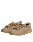 Bild in Galerie-Betrachter laden, Dolce & Gabbana Brown Jute Fabric Low Top Men Sneakers Shoes
