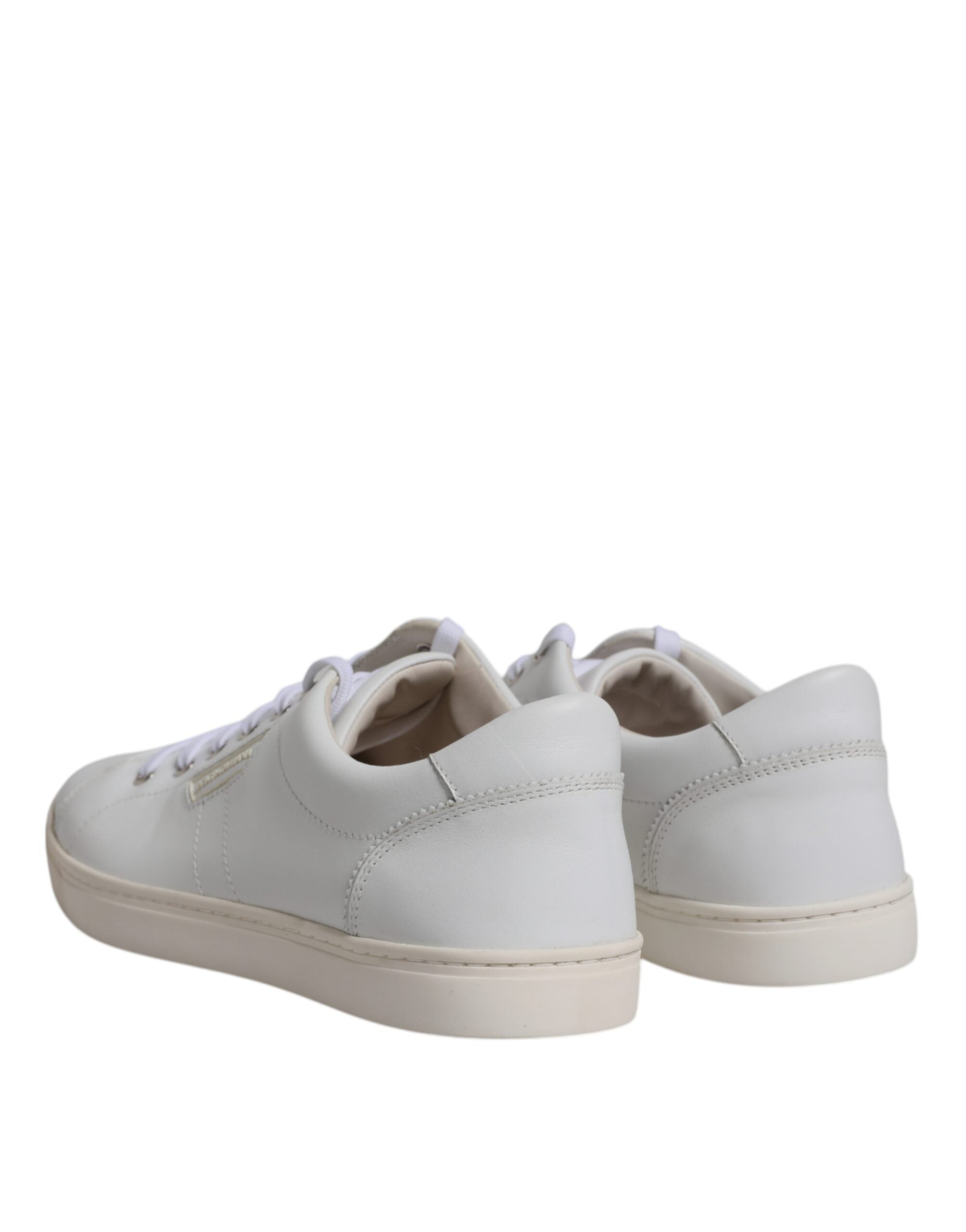 Dolce & Gabbana White Leather Low Top Men Sneakers Shoes