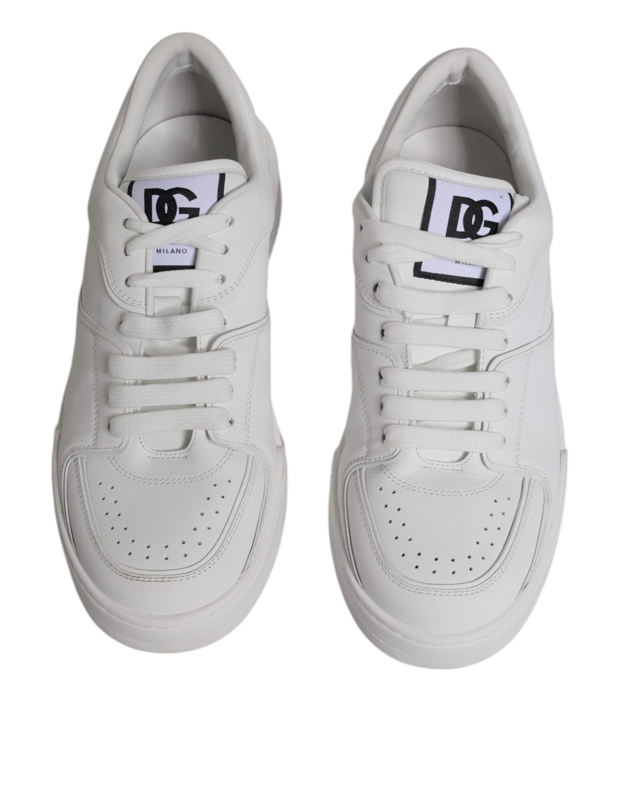 Dolce & Gabbana White Miami Leather Low Top Sneakers Shoes