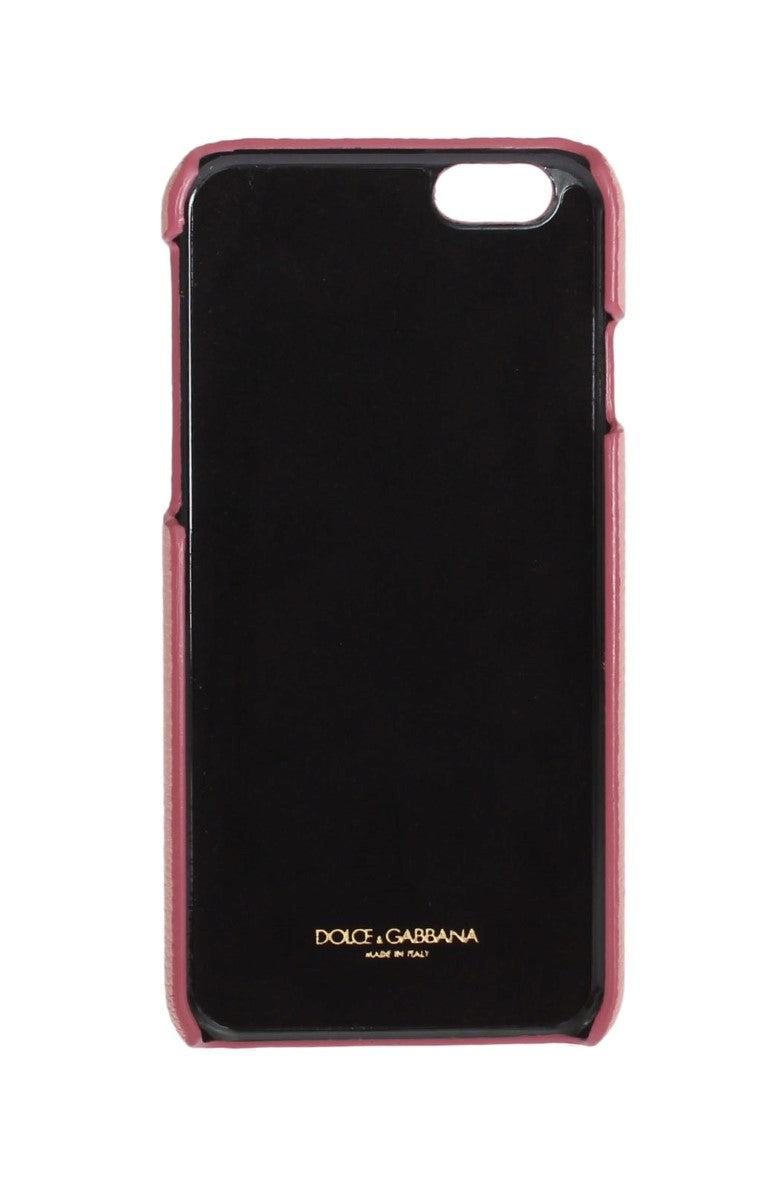 Dolce & Gabbana Schicke rosa Leder-Kristall iPhone Tasche