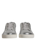 Bild in Galerie-Betrachter laden, Dolce & Gabbana Silver London Low Top Leather Sneakers Shoes
