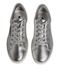 Bild in Galerie-Betrachter laden, Dolce & Gabbana Silver London Low Top Leather Sneakers Shoes
