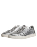 Bild in Galerie-Betrachter laden, Dolce & Gabbana Silver London Low Top Leather Sneakers Shoes
