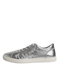 Bild in Galerie-Betrachter laden, Dolce & Gabbana Silver London Low Top Leather Sneakers Shoes
